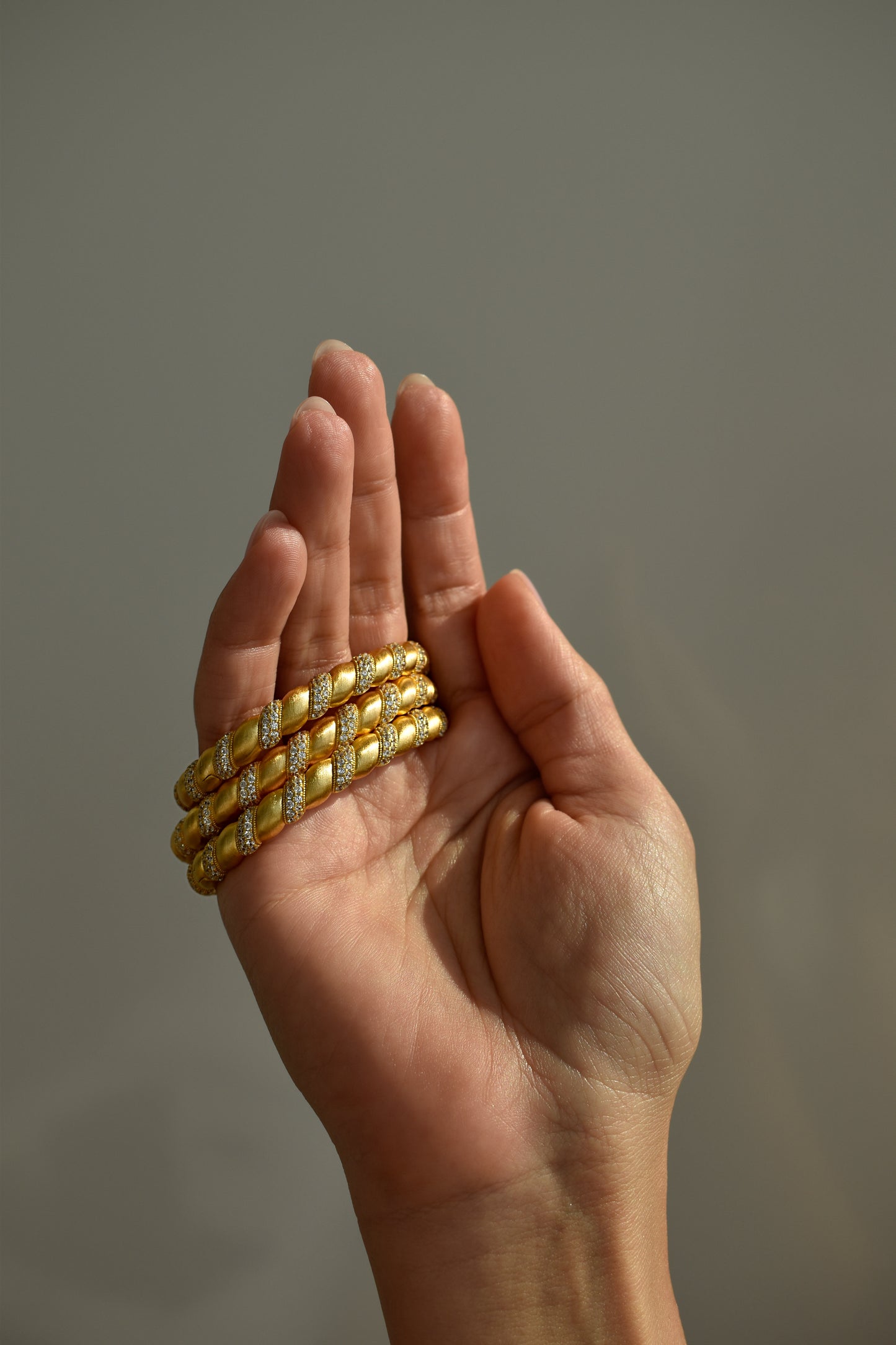 Twisted Brushed Gold Bangle