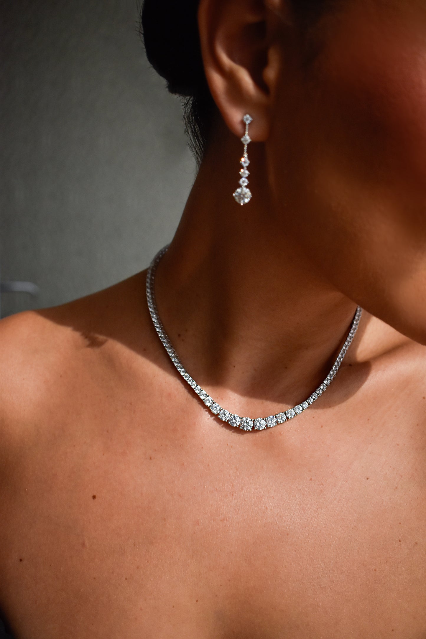 3-6.5mm Graduated Stone Tennis Necklace
