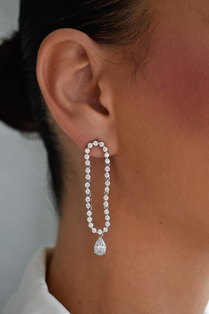 1 Carat Teardrop Tennis Earrings