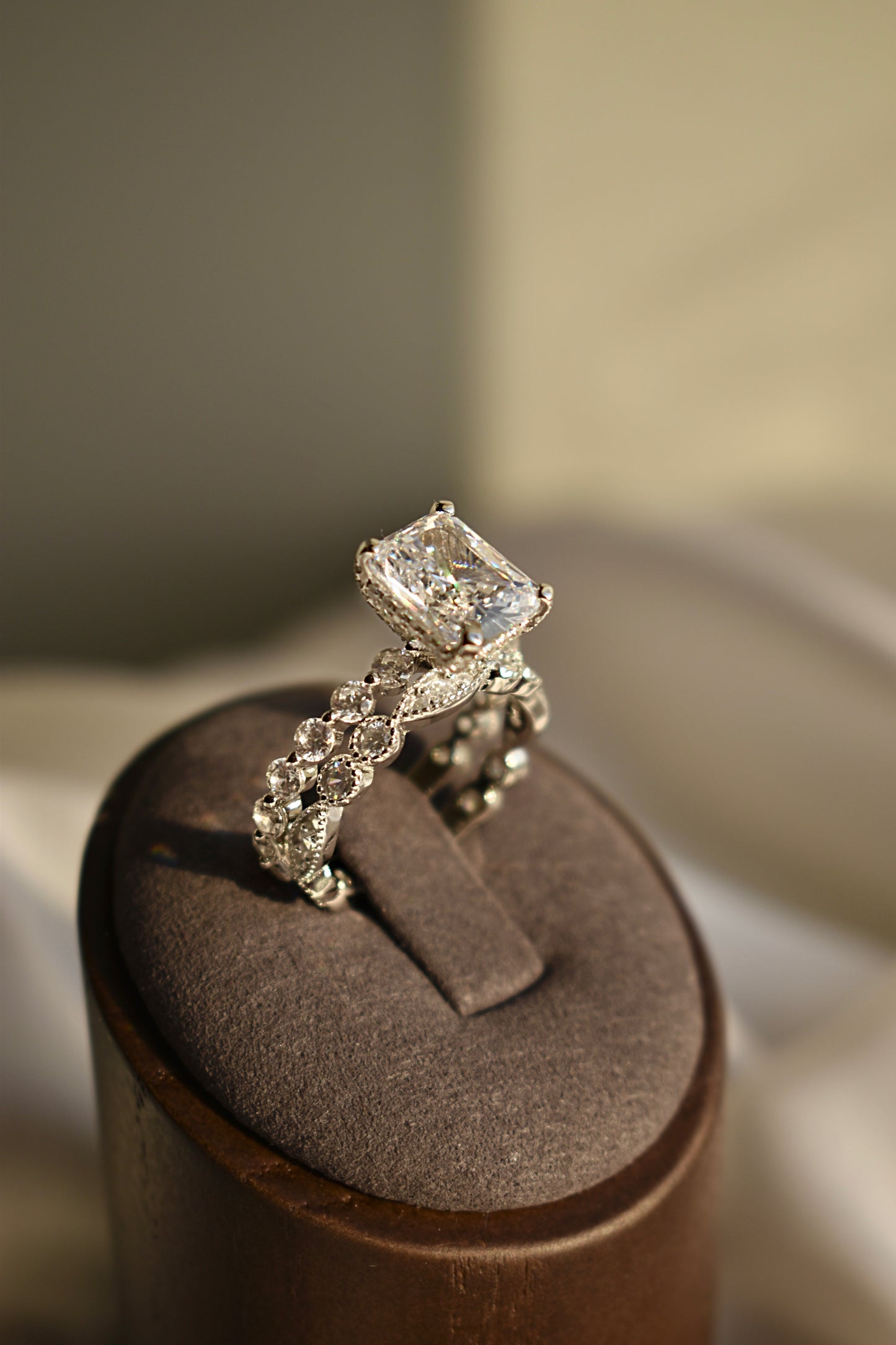 Radiant Cut Solitaire Ring Set