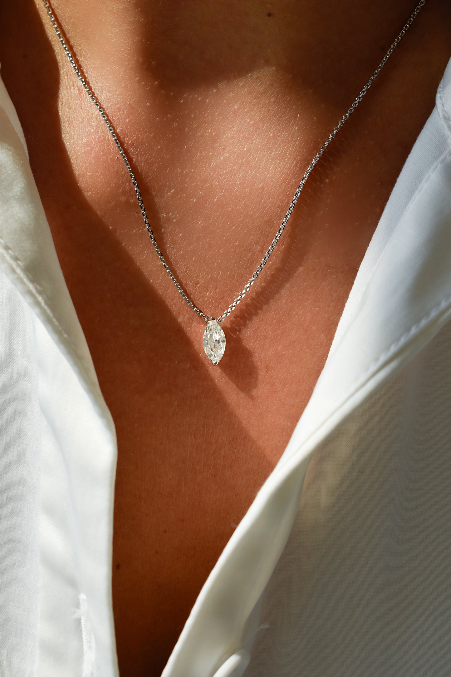 1 Carat Marquise Cut Necklace