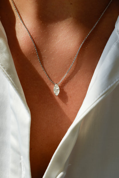 1 Carat Marquise Cut Necklace