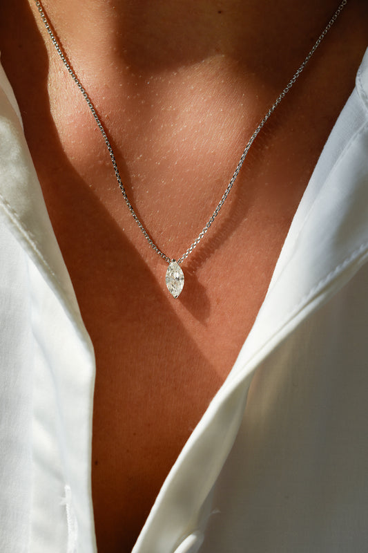 1 Carat Marquise Cut Necklace