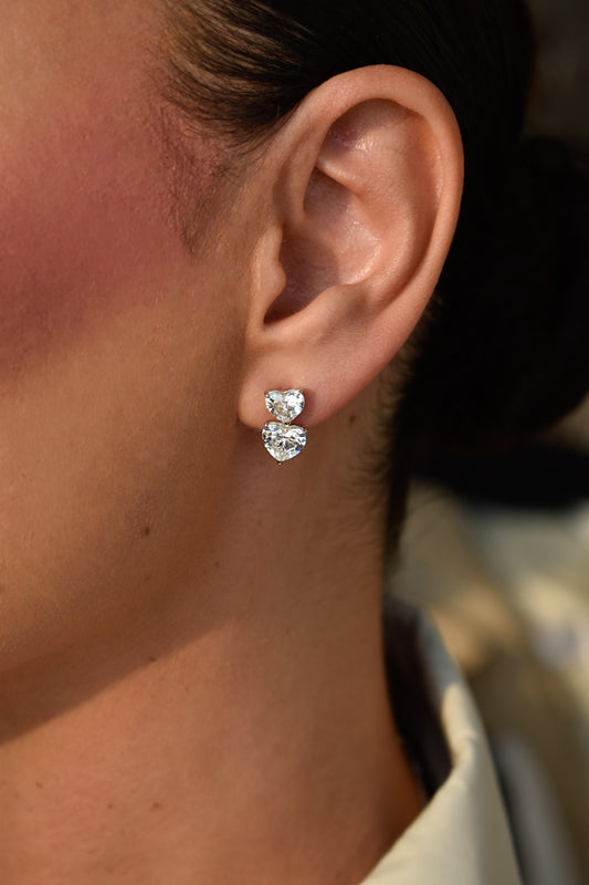 Double Heart Studs