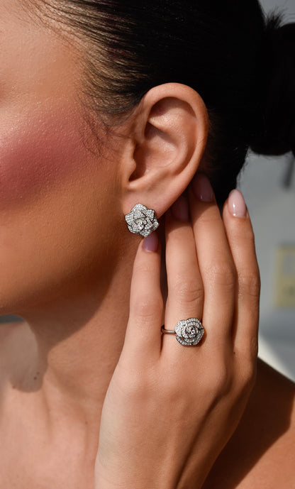 Camelia Flower Hoops