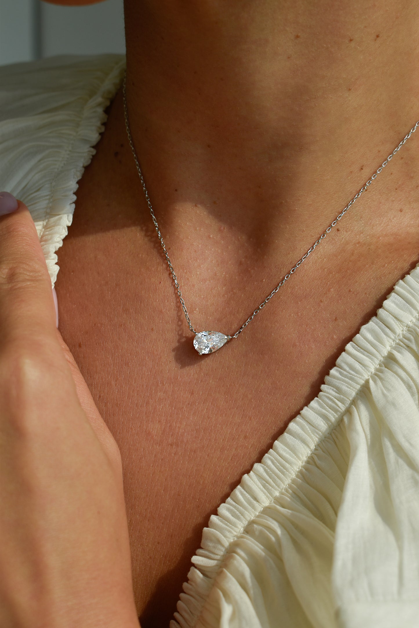 3 Carat Pear Shape Necklace