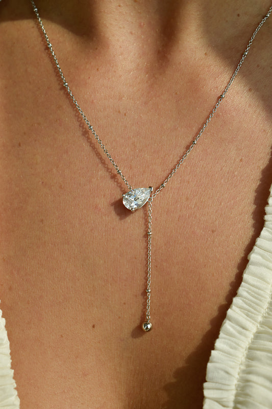 3 Carat Pear Shape Lariat Necklace