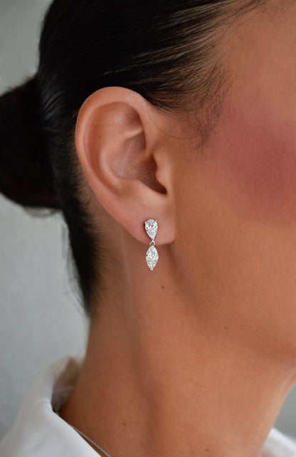 Mini Marquise Shape Drop Earrings