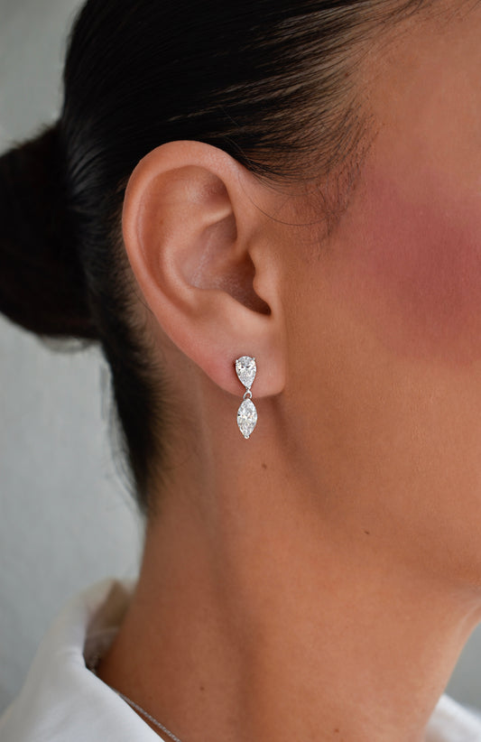 Mini Marquise Shape Drop Earrings