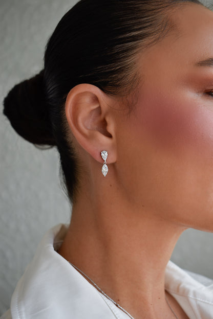 Mini Marquise Shape Drop Earrings