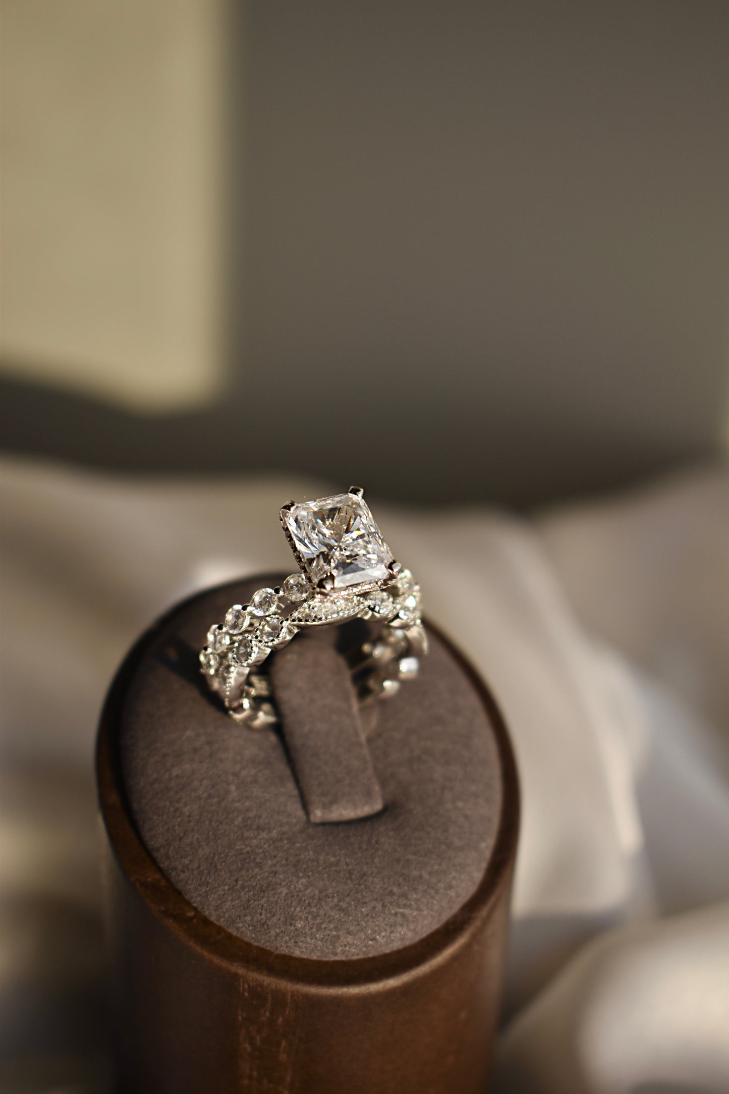 Radiant Cut Solitaire Ring Set