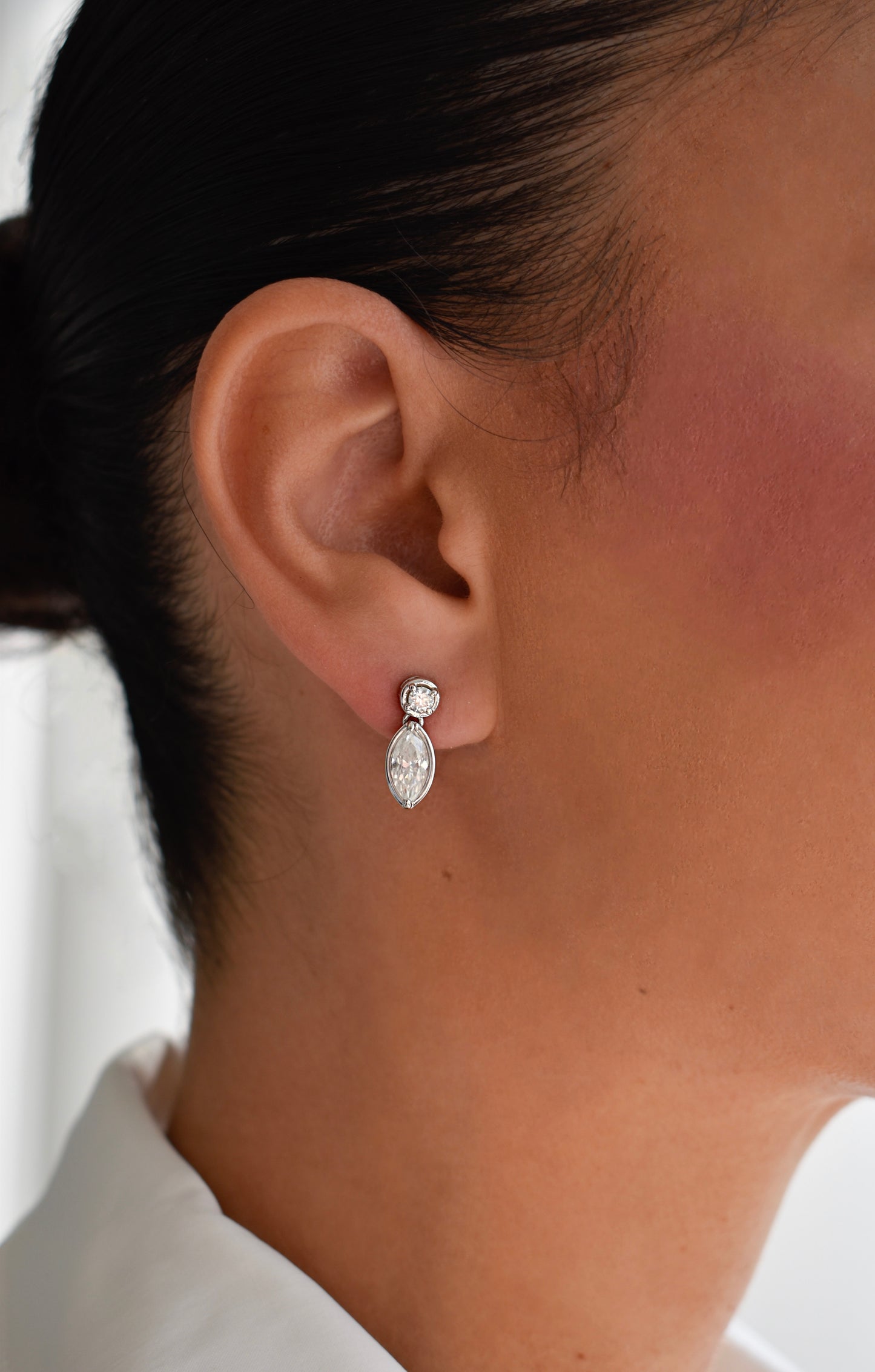 Marquise Cut Duo Drop Earrings
