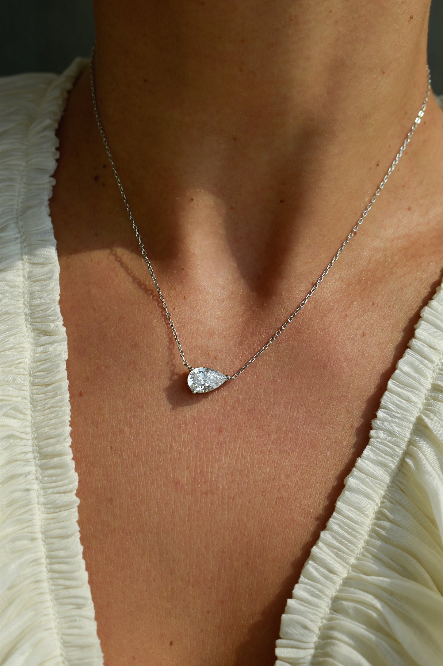 3 Carat Pear Shape Necklace