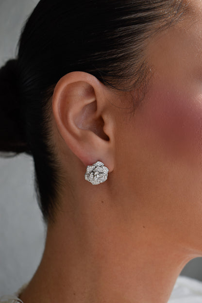 Camelia Flower Hoops