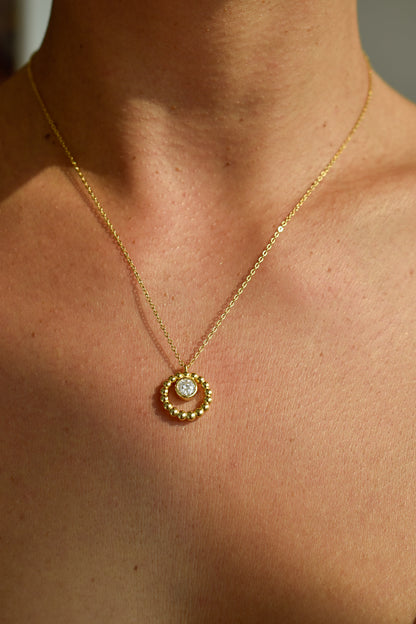 Circle Shape Gold Plated Necklace