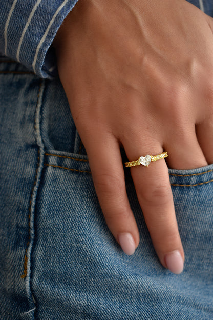 0.5 Carat Heart Shape Band