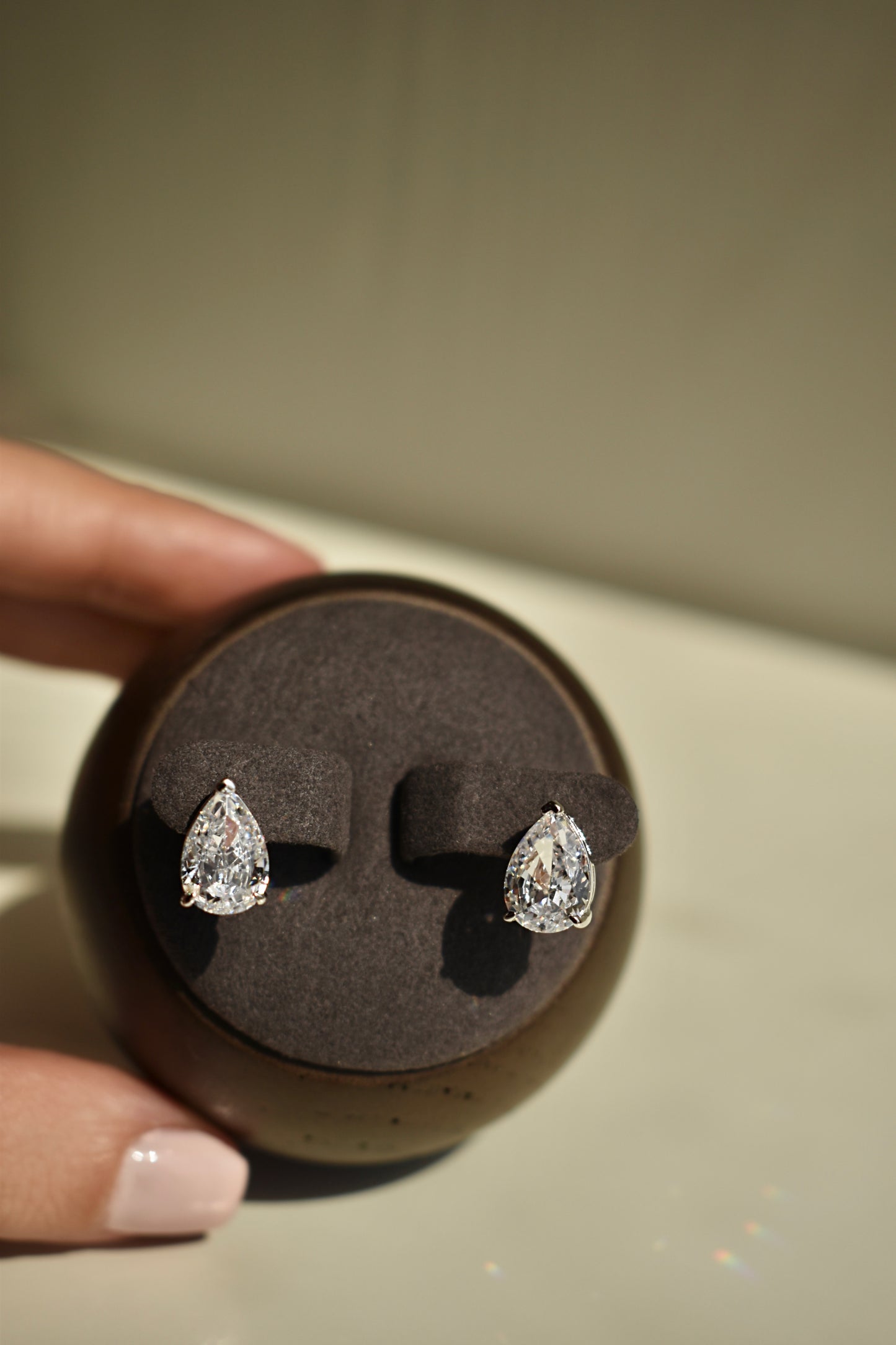 2 Carat Pear Stud Earrings