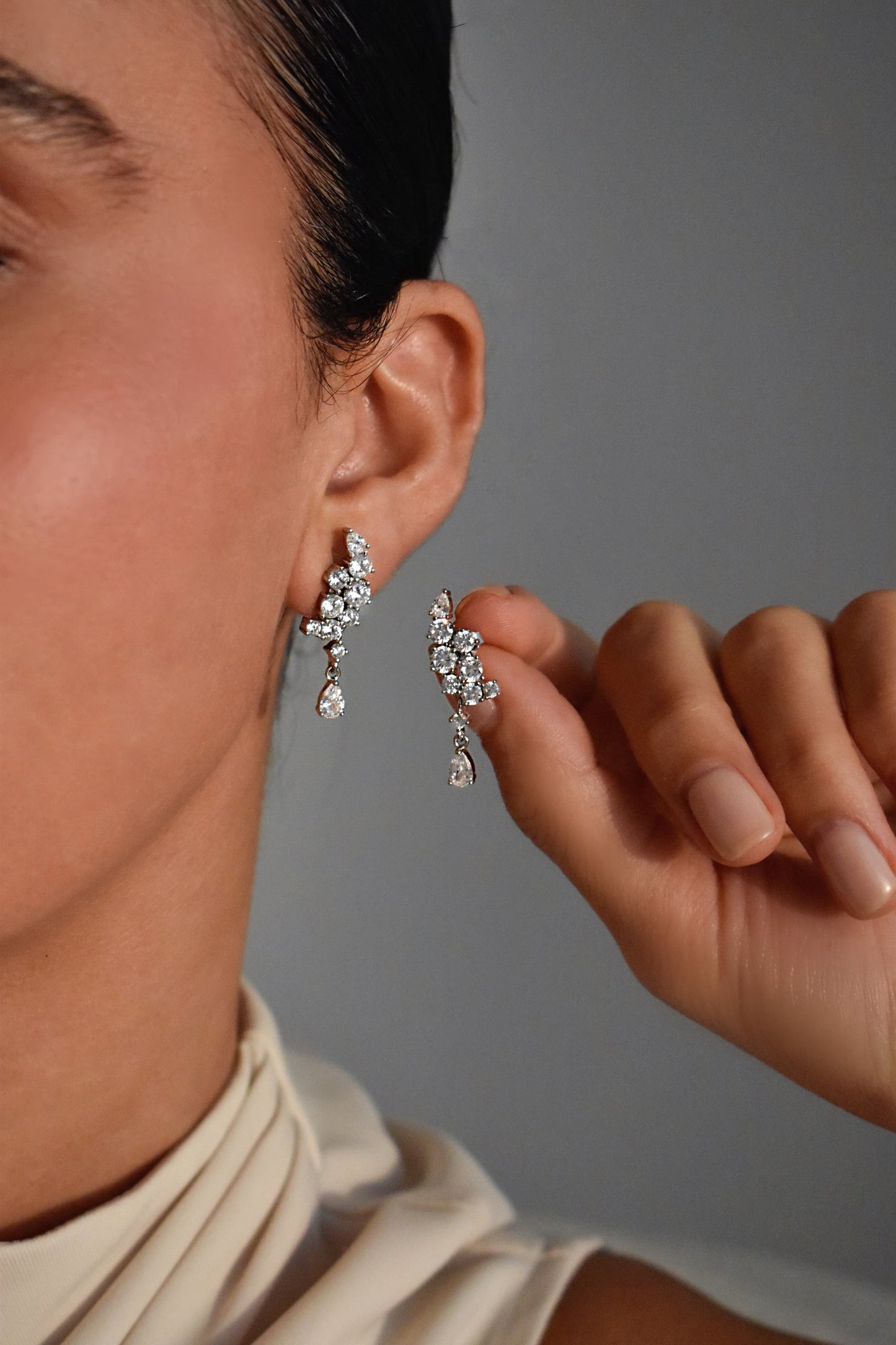 Moissanite Water Drop Pear Cut Earrings