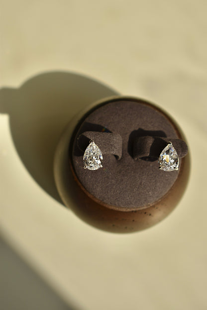 2 Carat Pear Stud Earrings