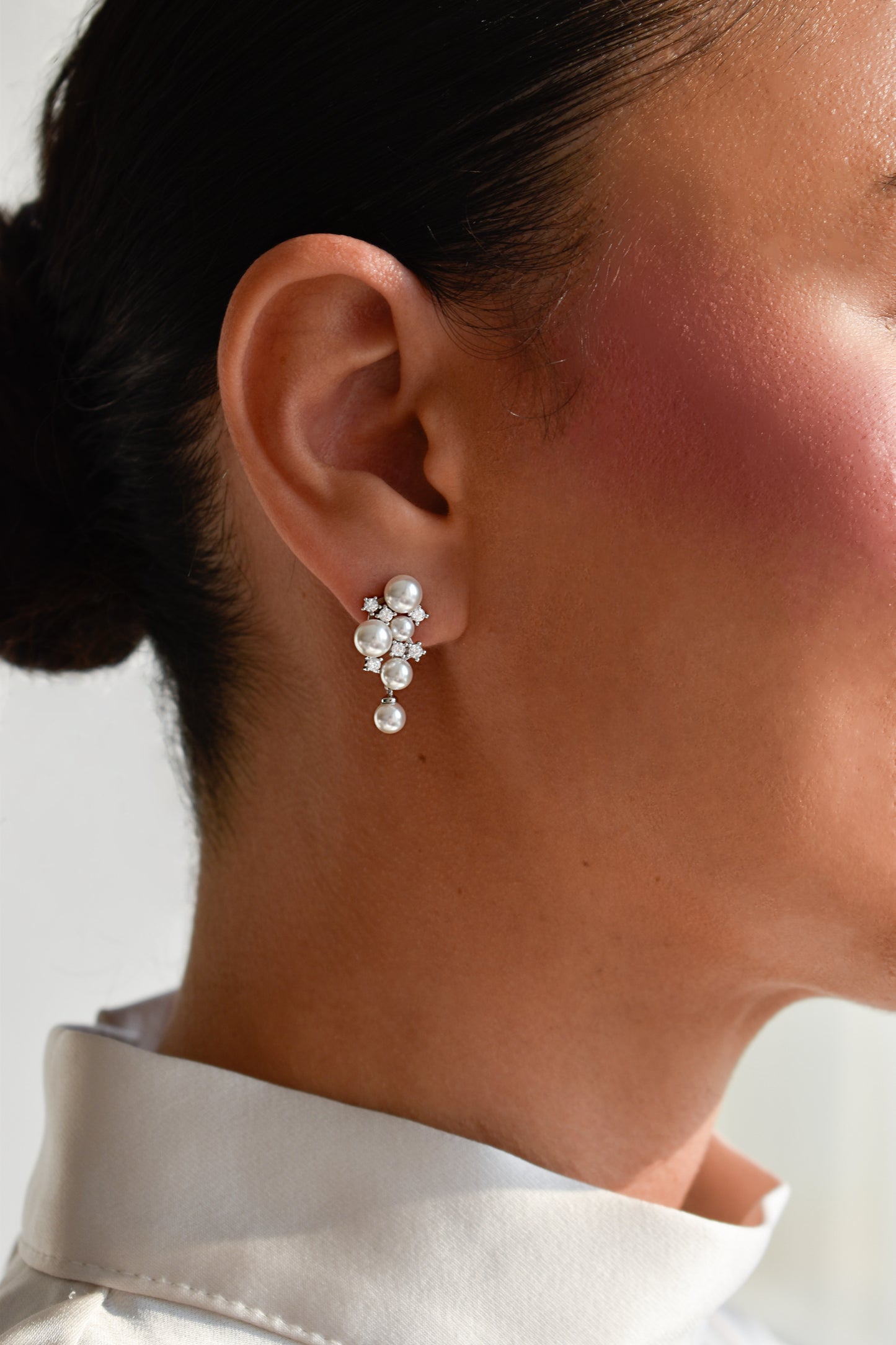 Pearl Cluster Stud Earrings