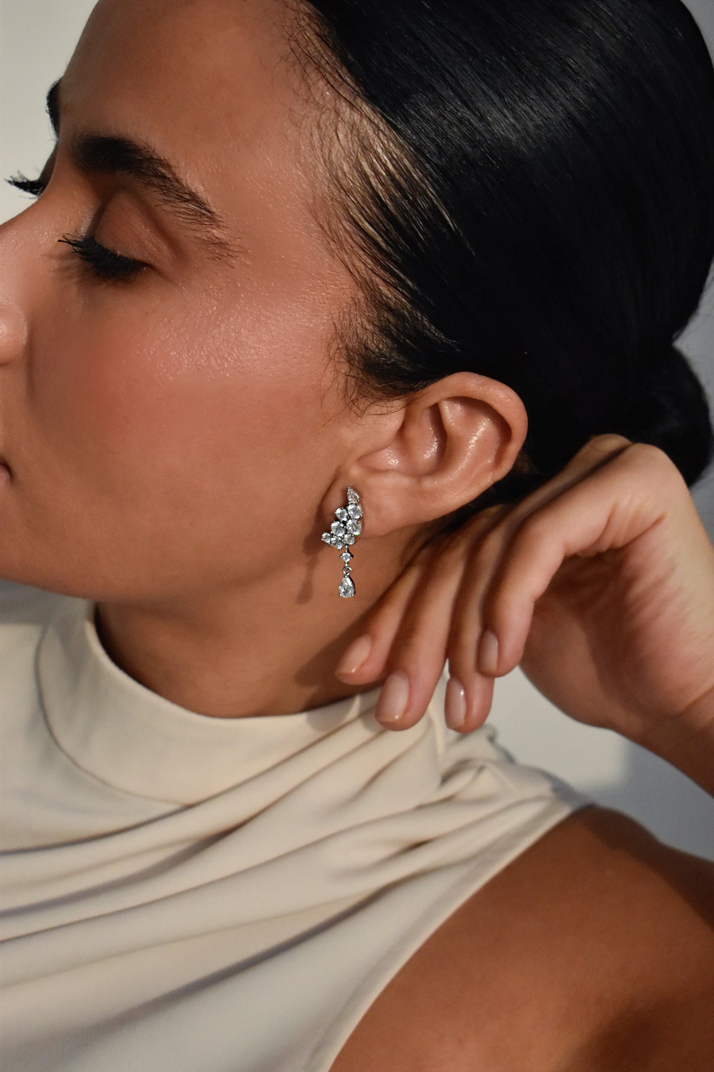 Moissanite Water Drop Pear Cut Earrings