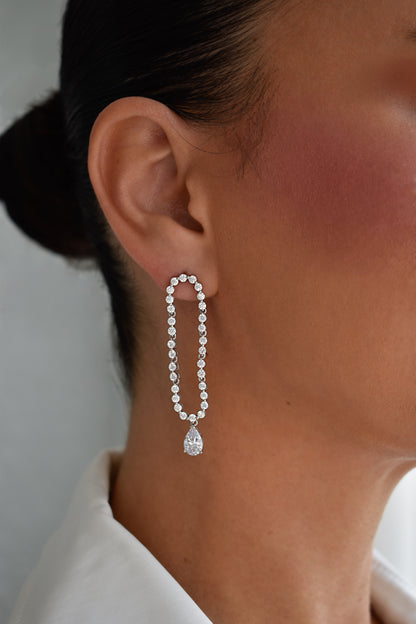 1 Carat Teardrop Tennis Earrings