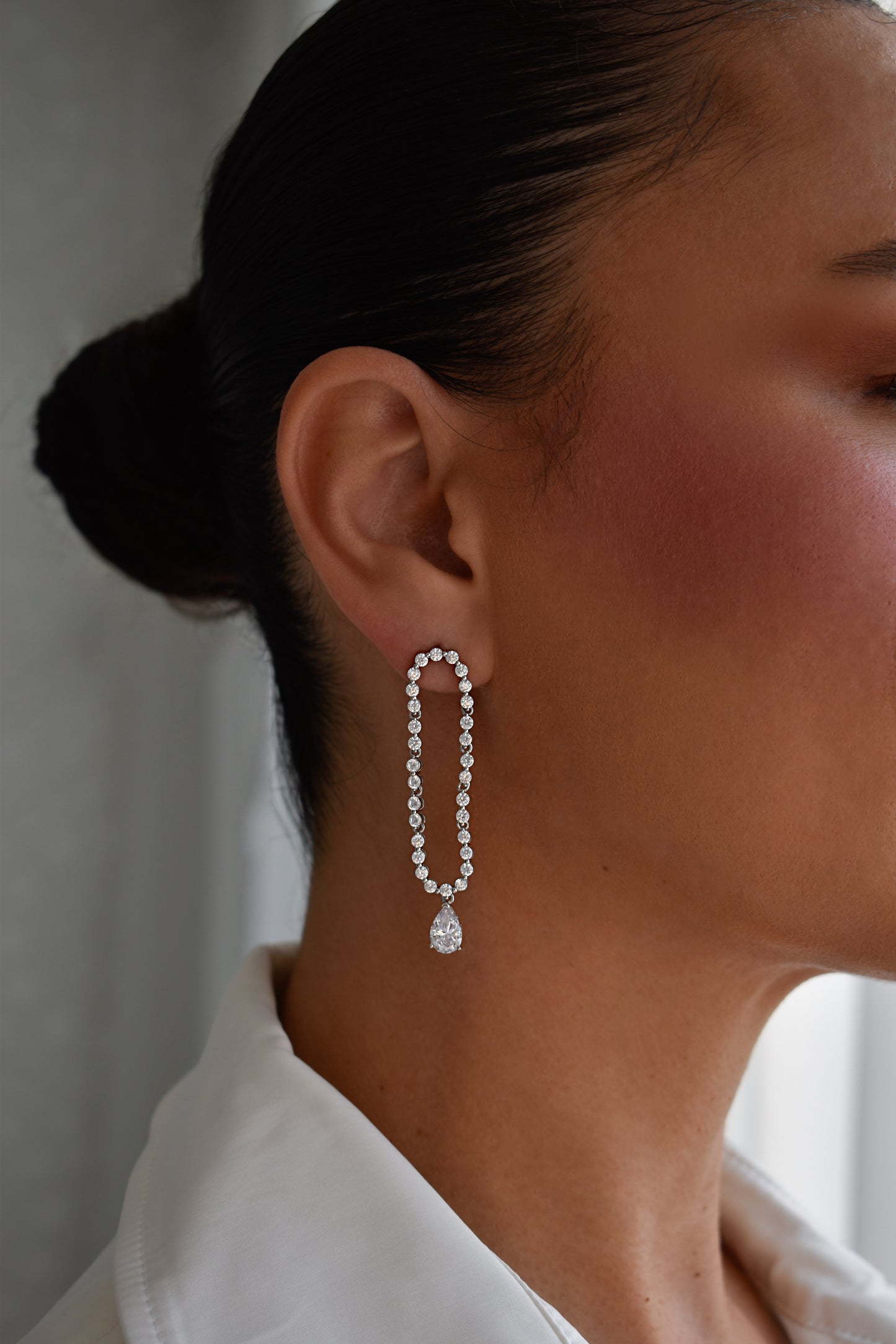 1 Carat Teardrop Tennis Earrings