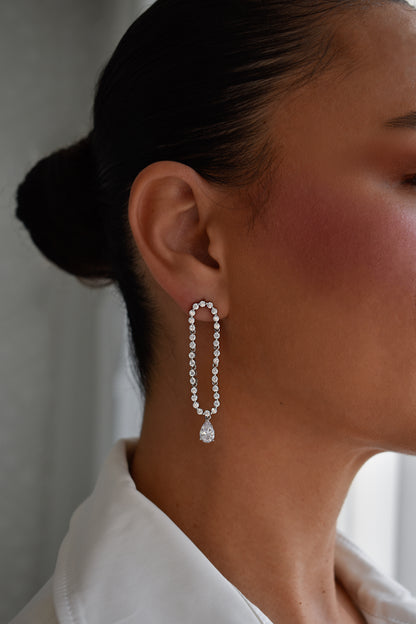 1 Carat Teardrop Tennis Earrings