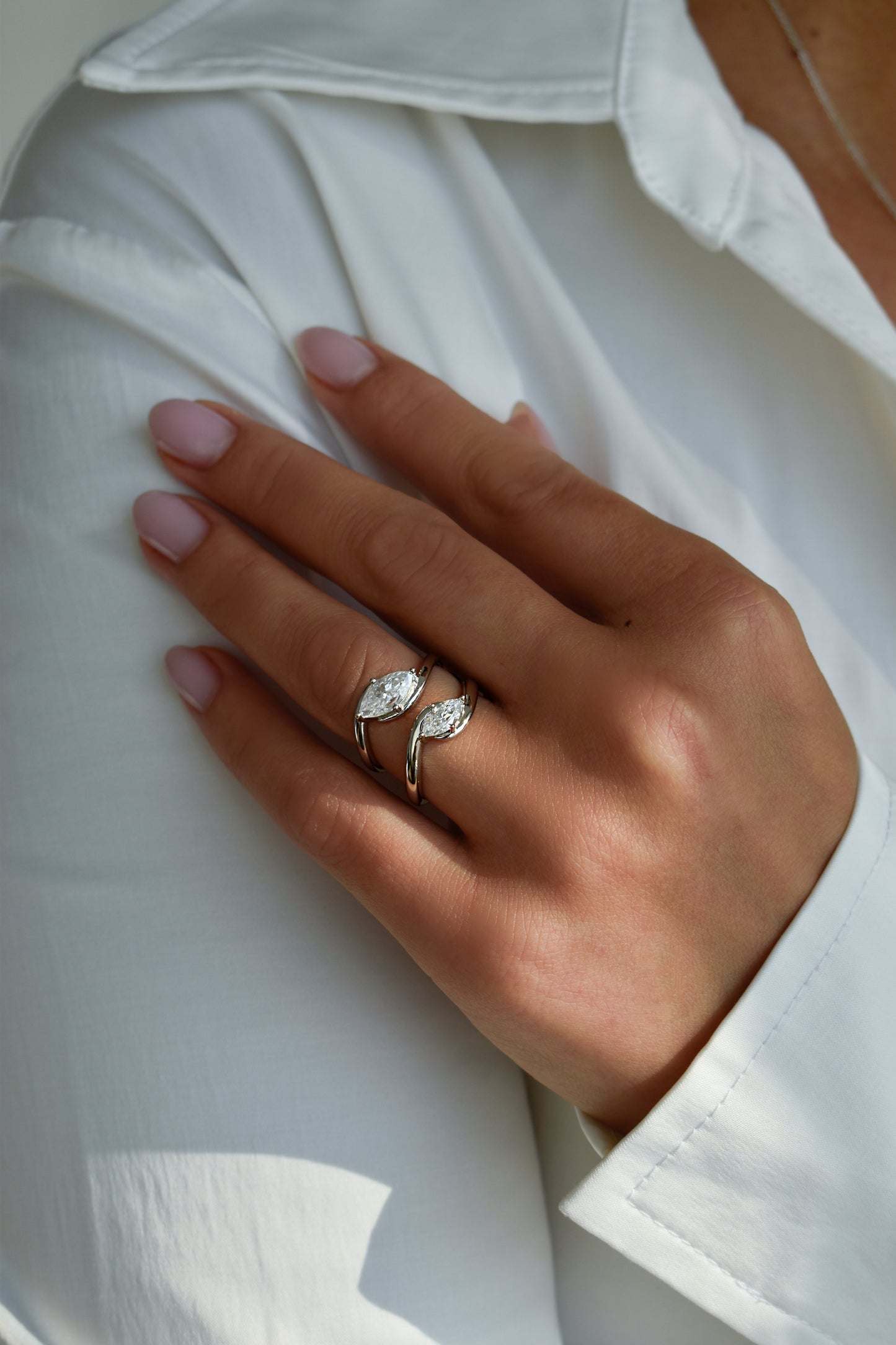 Wavy Marquise Cut Ring
