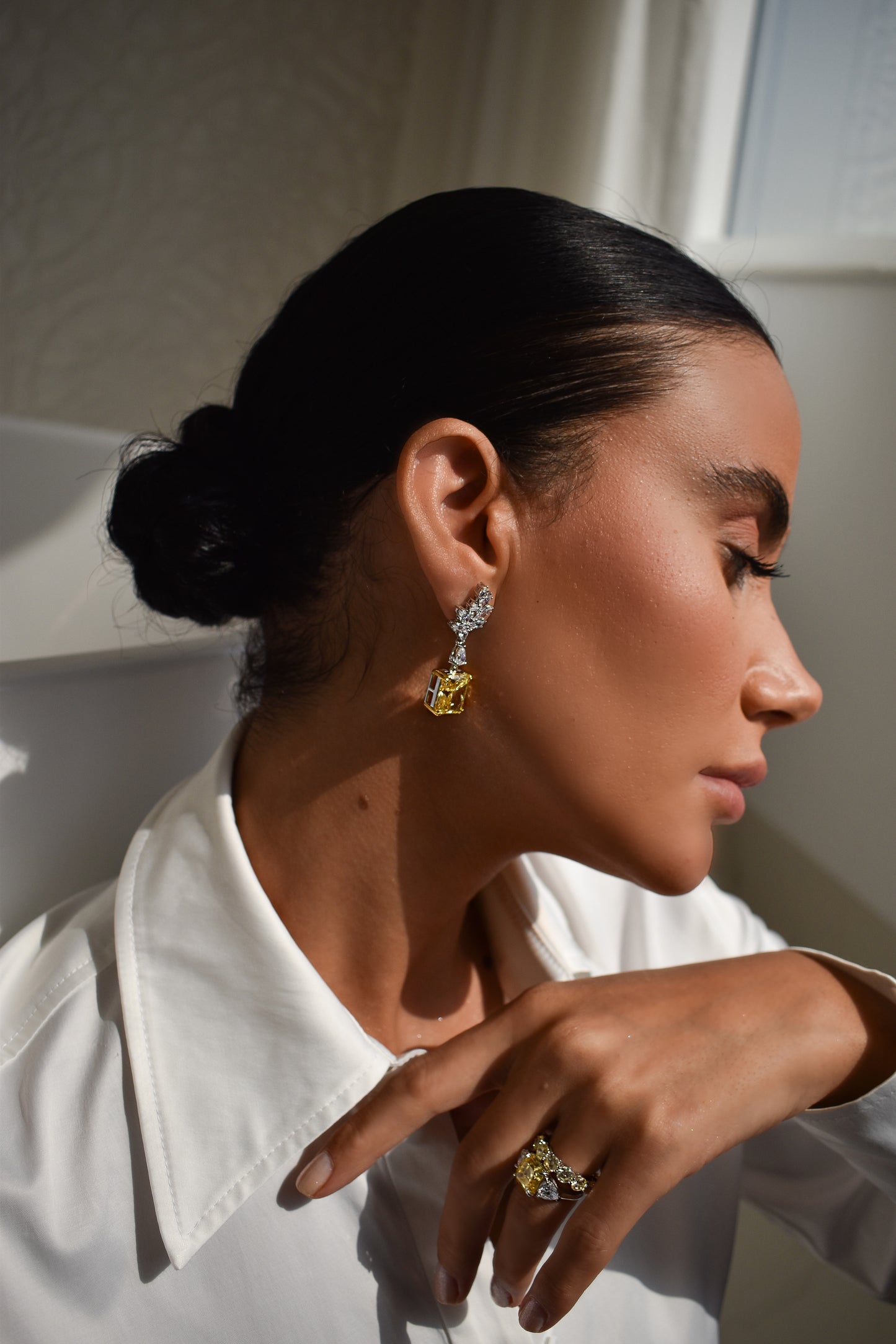 Radiant Cut Drop Earrings