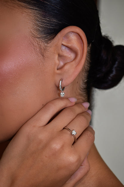 5mm Heart Shaped Moissanite Earrings