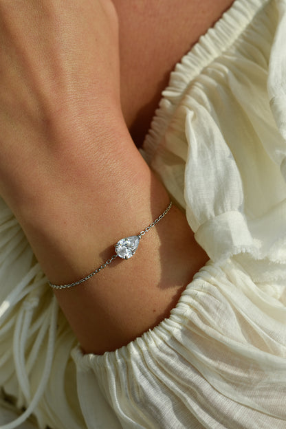 2 Carat Pear Shape Adjustable Chain Bracelet