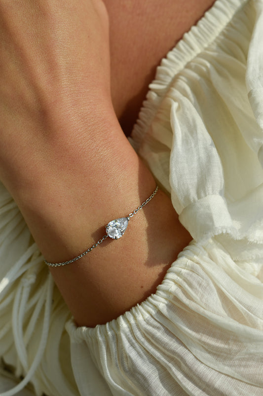 2 Carat Pear Shape Adjustable Chain Bracelet