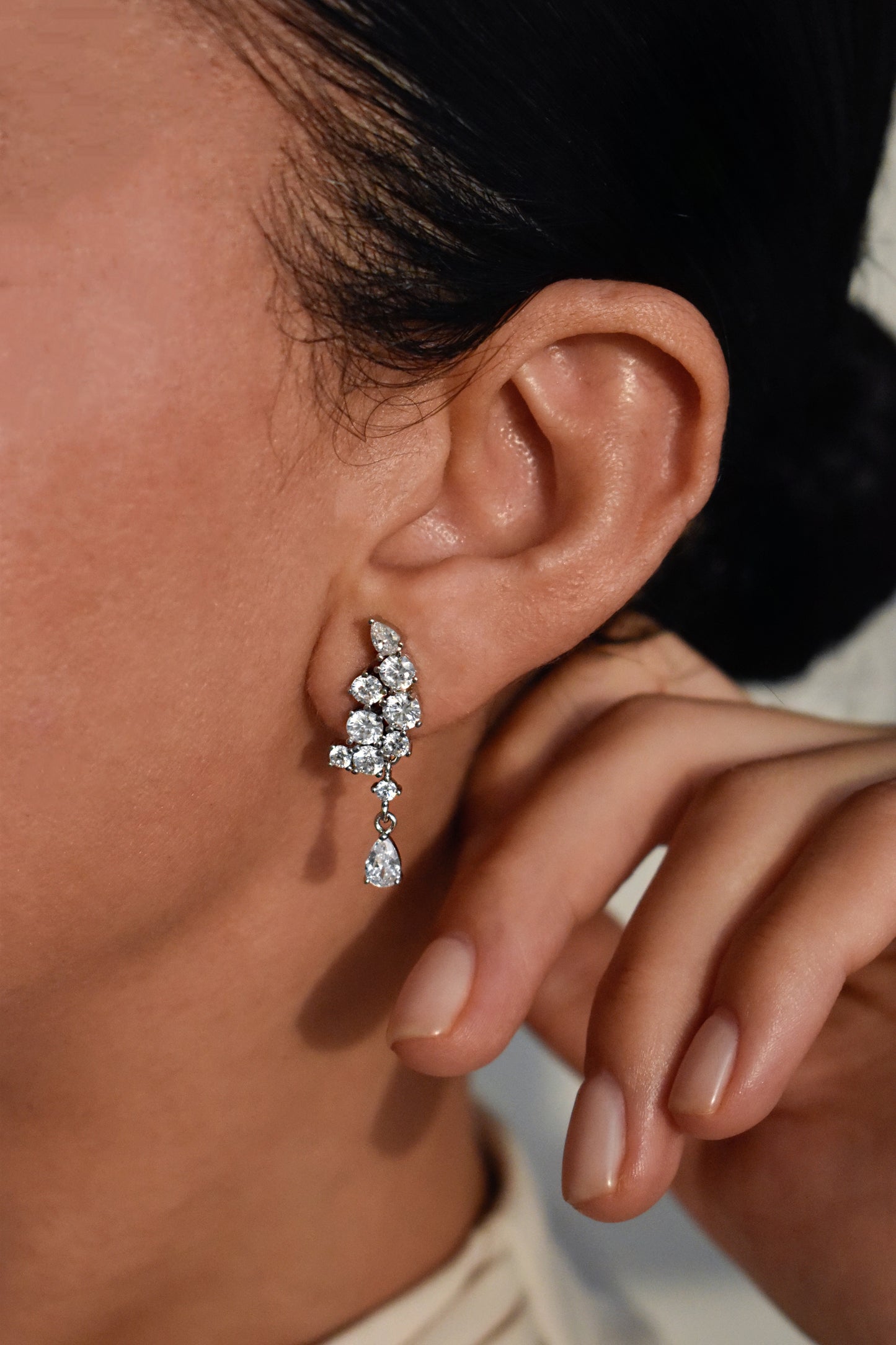 Moissanite Water Drop Pear Cut Earrings